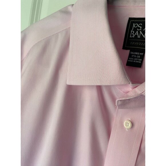 Jos. A. Bank Pink Stripe Traveler Button Down Traditional Spread Collar Size XL - Picture 4 of 6